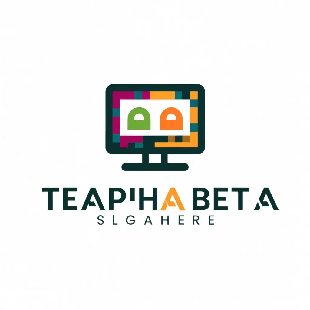 a logo design,with the text "Team Alpha Beta", main symbol:Computer
Teamwork
,Minimalistic,clear background