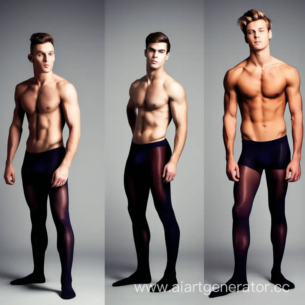 young handsome men in tights
