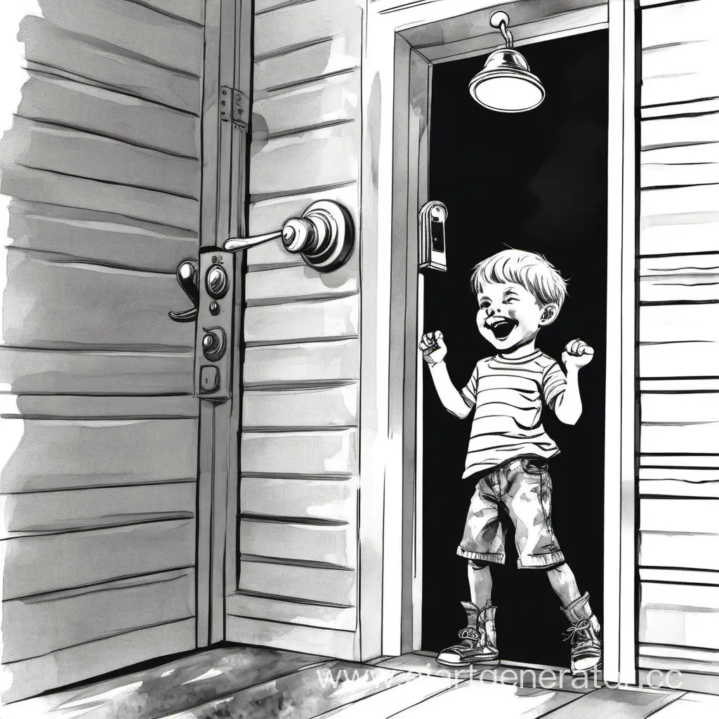 Mischievous-Boy-Ringing-Doorbell-with-Wild-Laughter