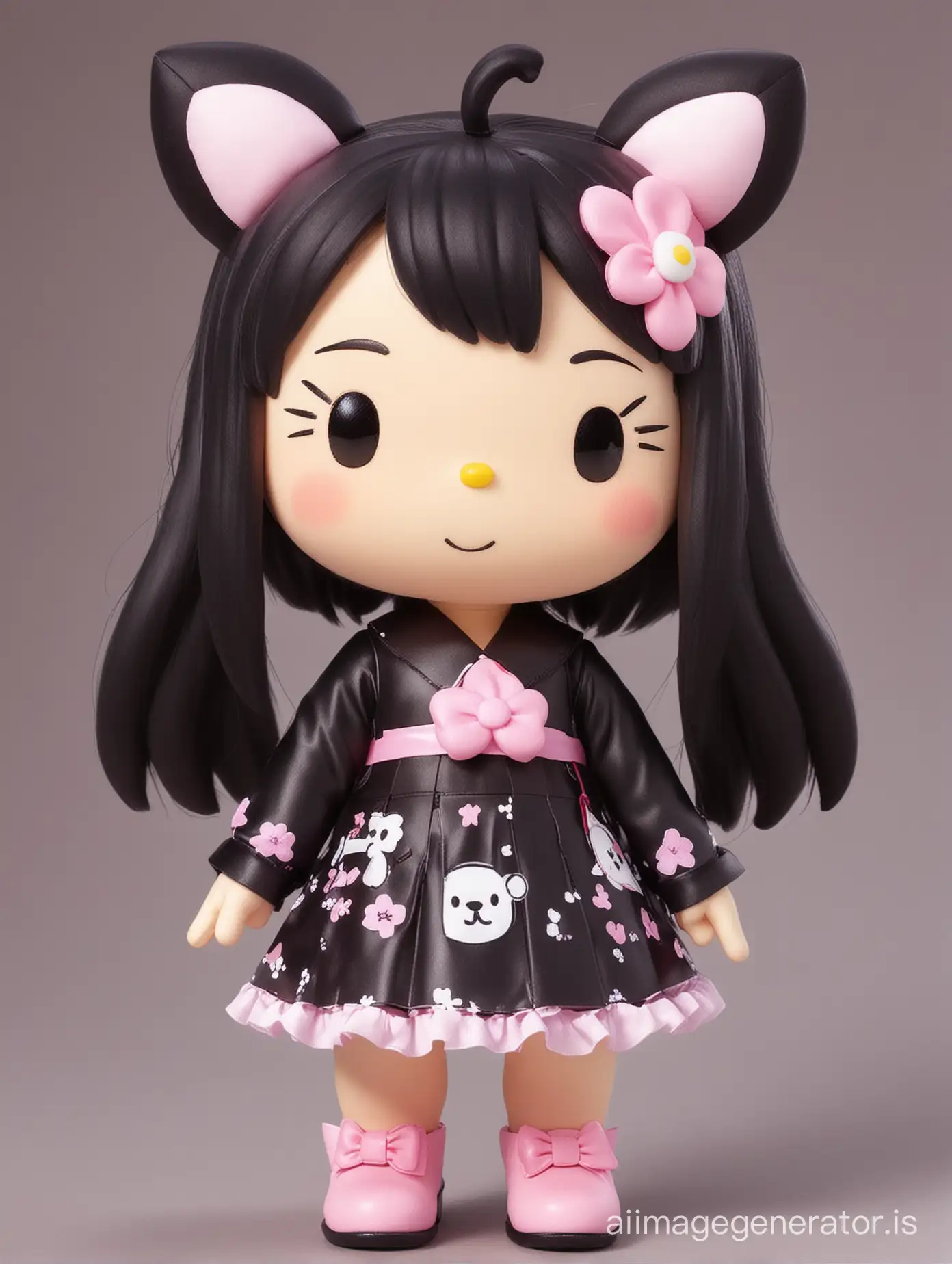 Sanrio-Kuromi-Playful-Girl-in-Anime-Style-with-Colorful-Background