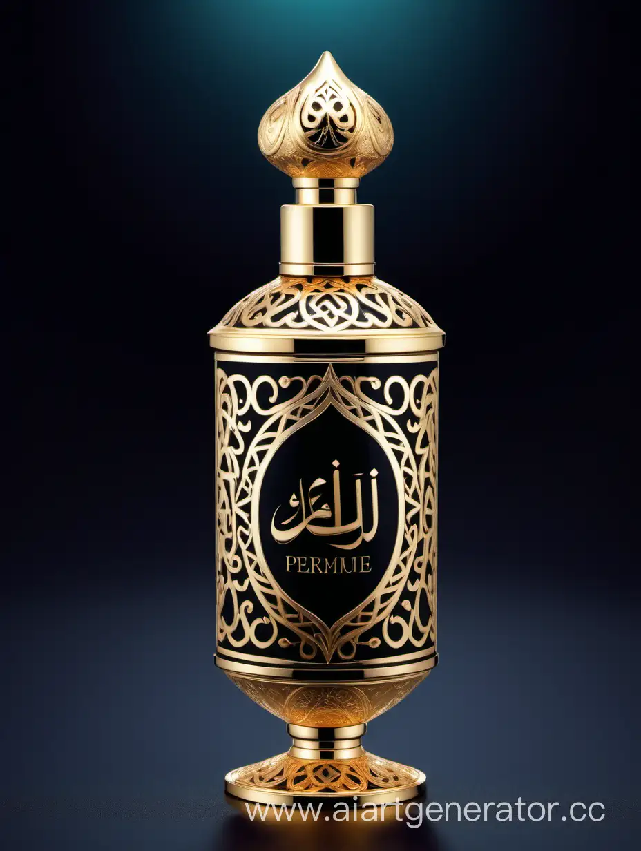 Luxury Perfume decorative with Arabic calligraphic ornamental long double height cap