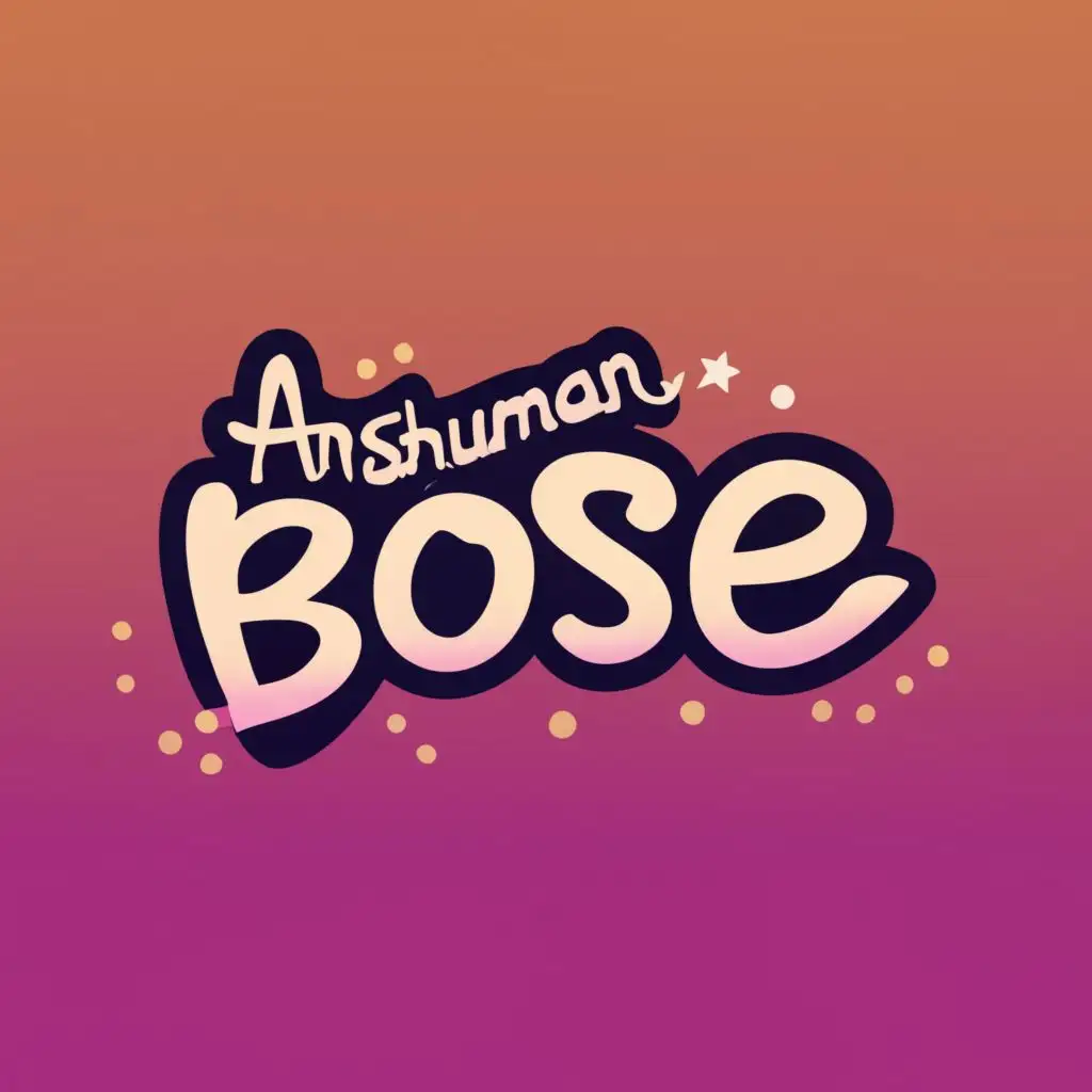 logo, gradient prominent colour with mate finish., with the text "Anshuman Bose", typography, be used in Entertainment industry