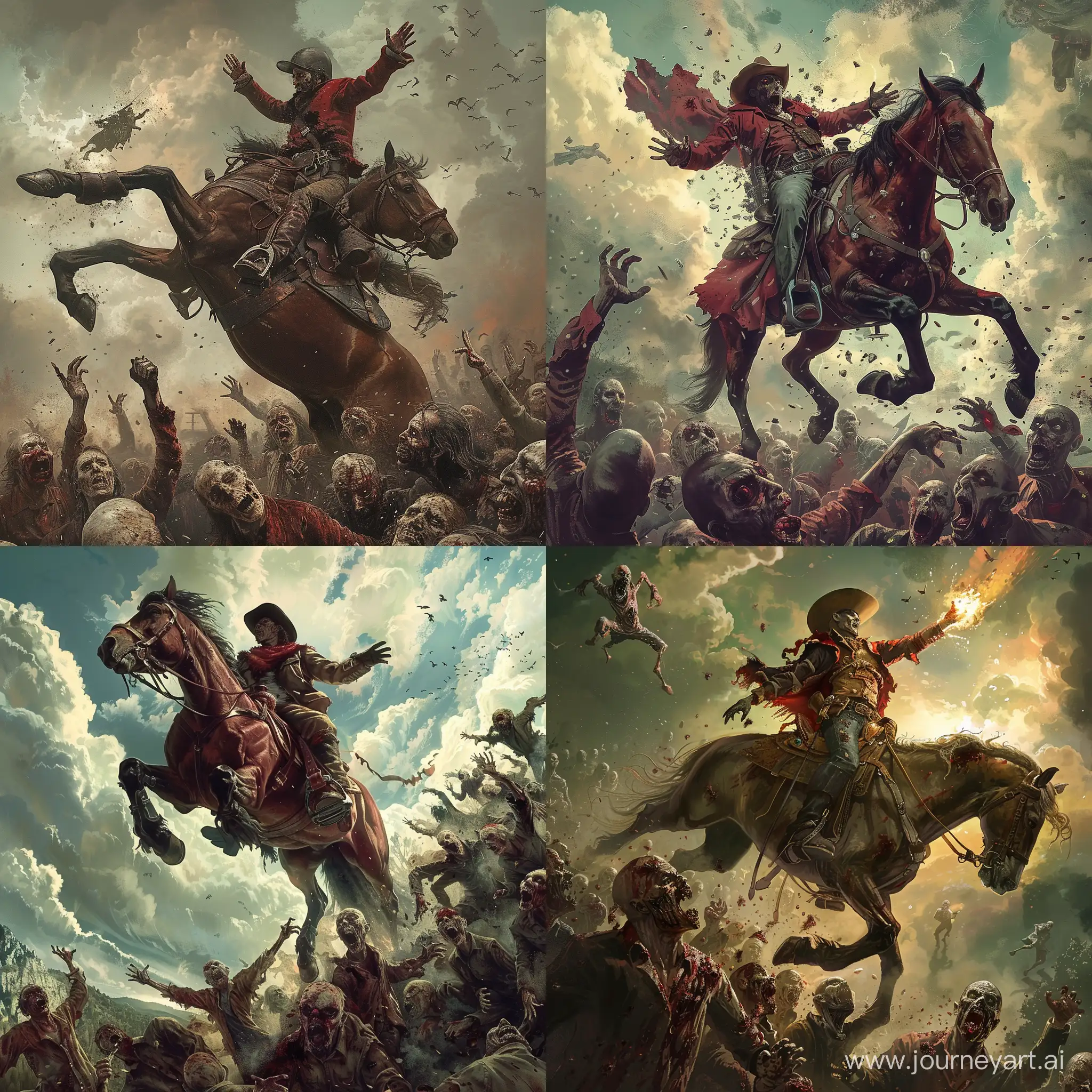 Man-Falls-from-Horse-into-Horde-of-Zombies