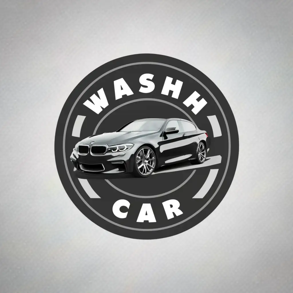 a logo design,with the text 'Wash car', main symbol:BMW car , black,Moderate,be used in Internet industry,clear background