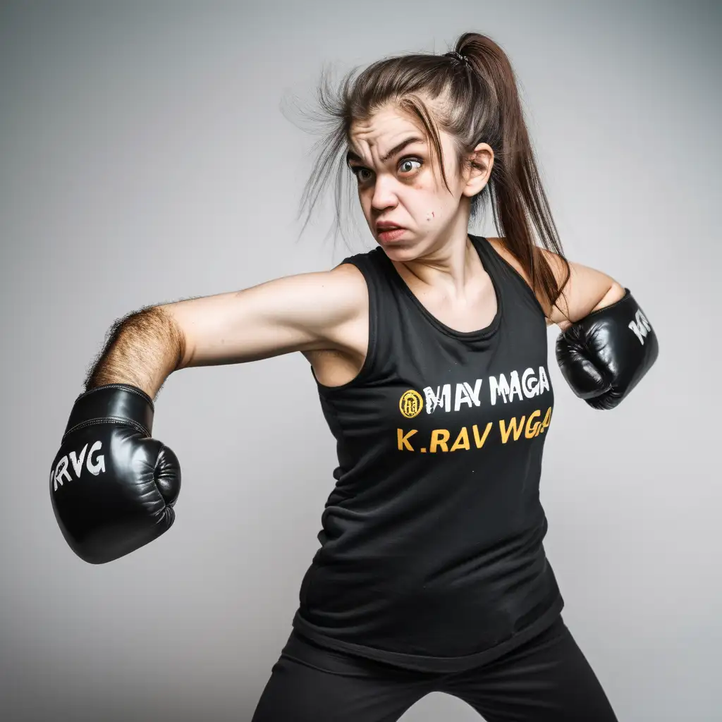 Empowered Woman Practicing Krav Maga with Confidence