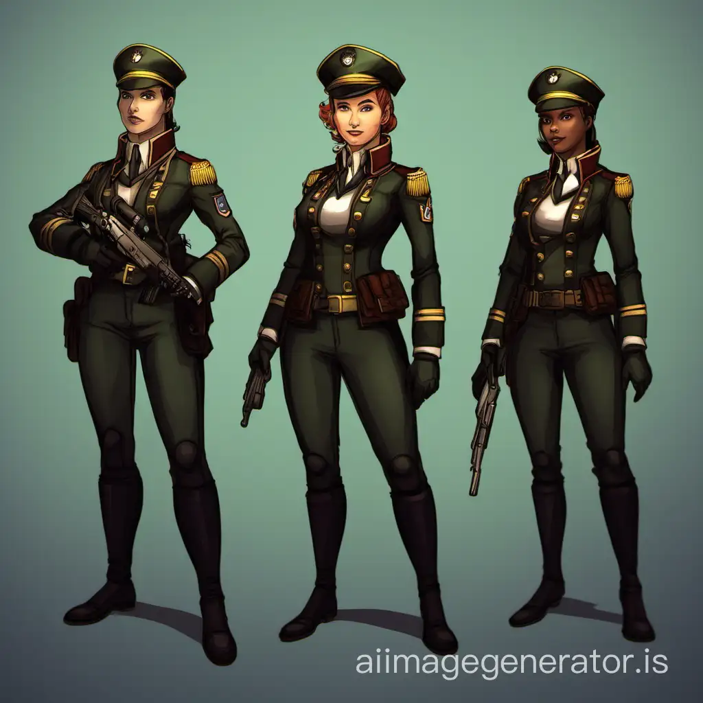 captain rutherford from the game "incubation" and her squadmates