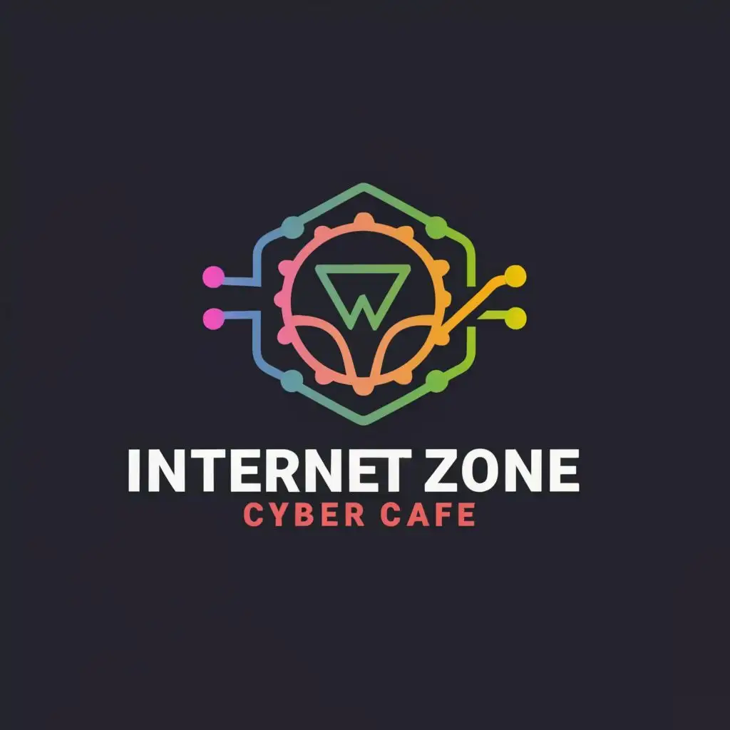 a logo design,with the text "Internet Zone", main symbol:Cyber cafe, be used in Internet industry