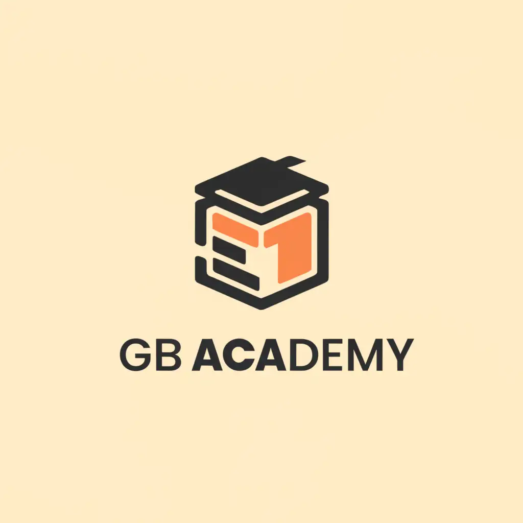 a logo design,with the text 'GB (bold) Academy', main symbol:School,Moderate,be used in Education industry,clear background