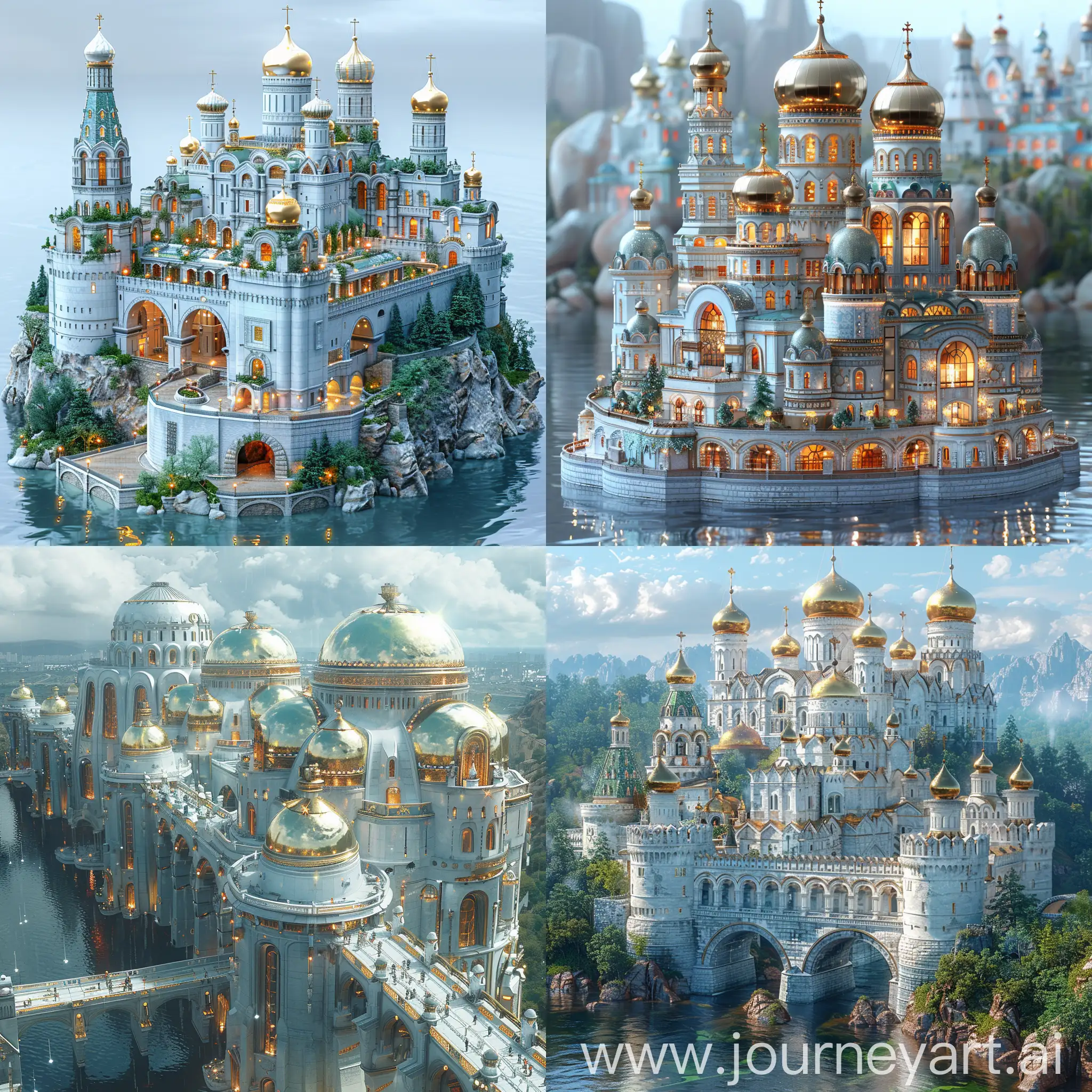 Futuristic Moscow Kremlin, stainless steal, reinforced materials, octane render --stylize 1000