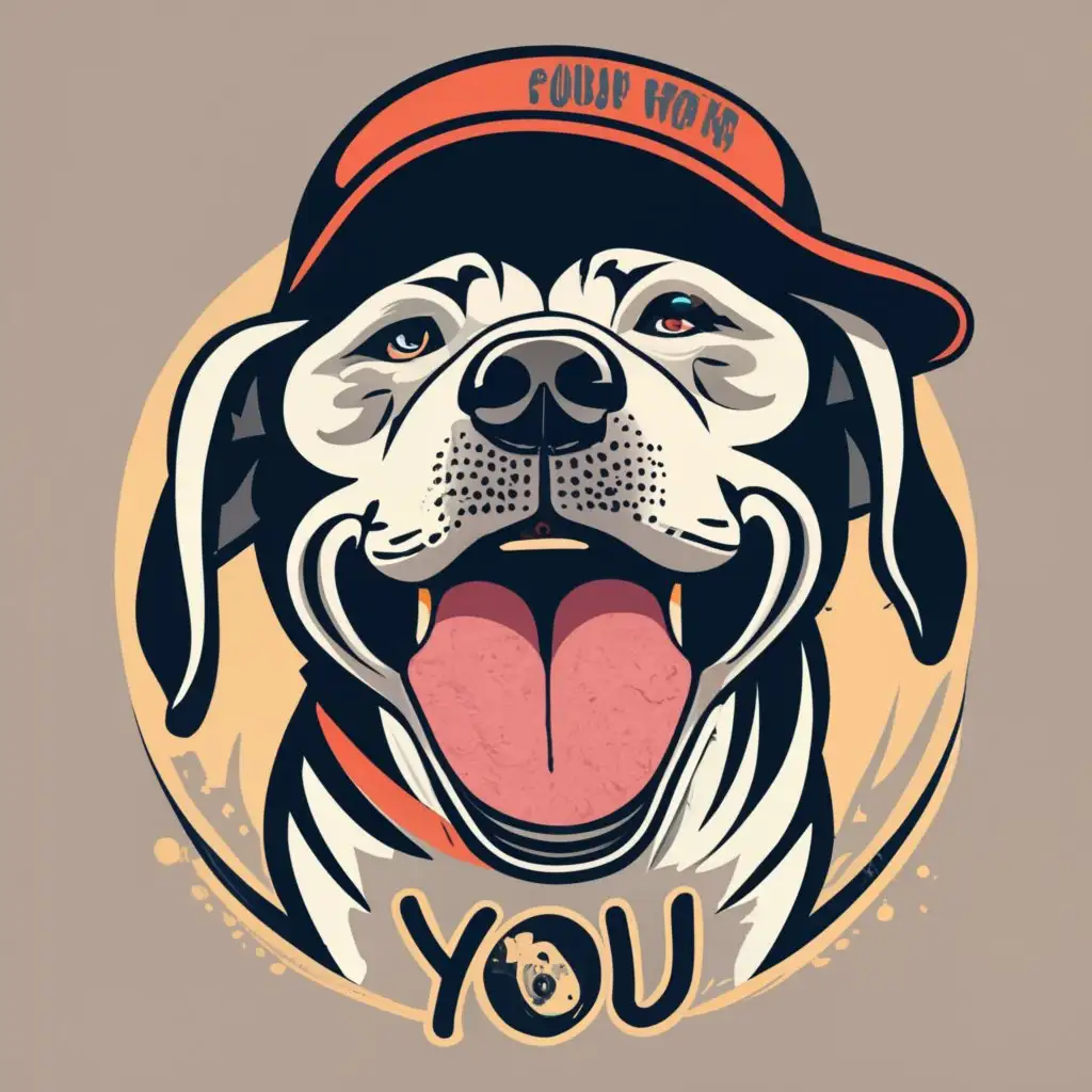 logo, DOG WEAR CAP, with the text "YOU", typography, be used in Animals Pets industry