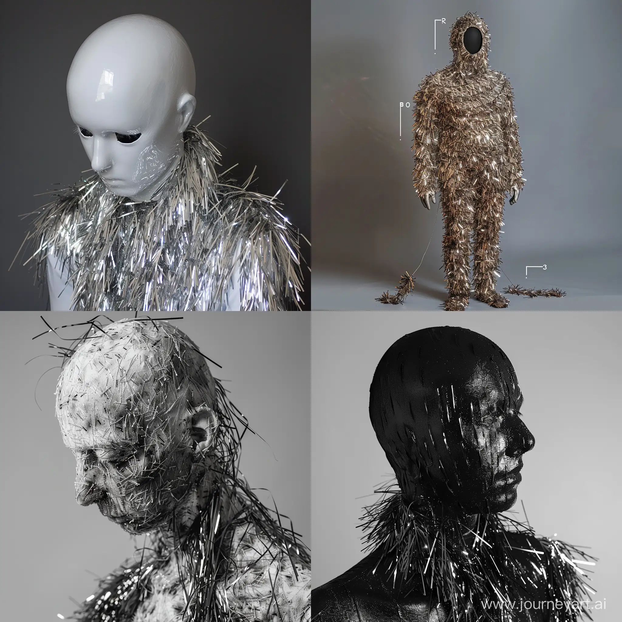 Faceless-Human-Creature-with-Tinsel-Body-Hair