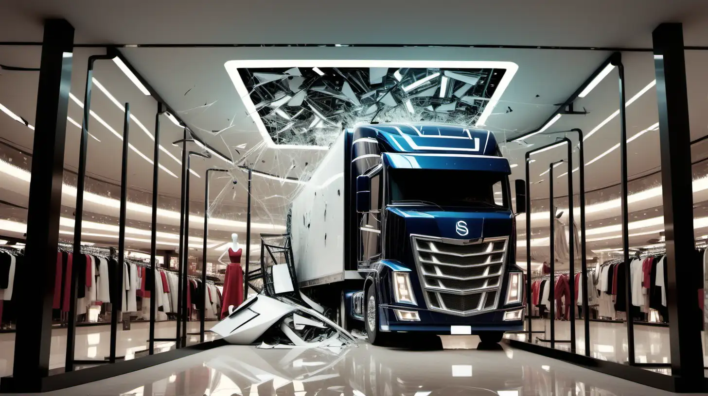Semi Truck Rampaging Through Luxury Department Store