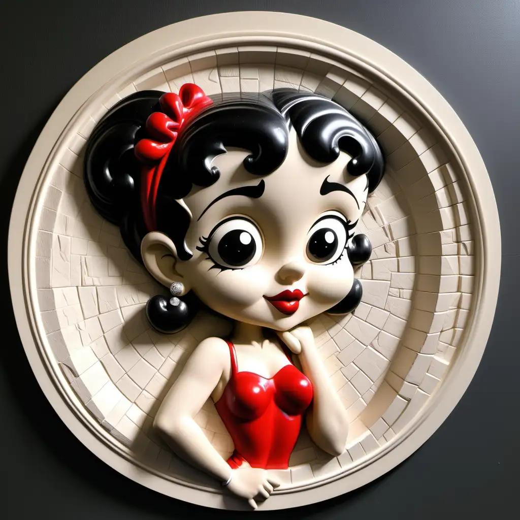 Betty Boop Round Bas Relief Art
