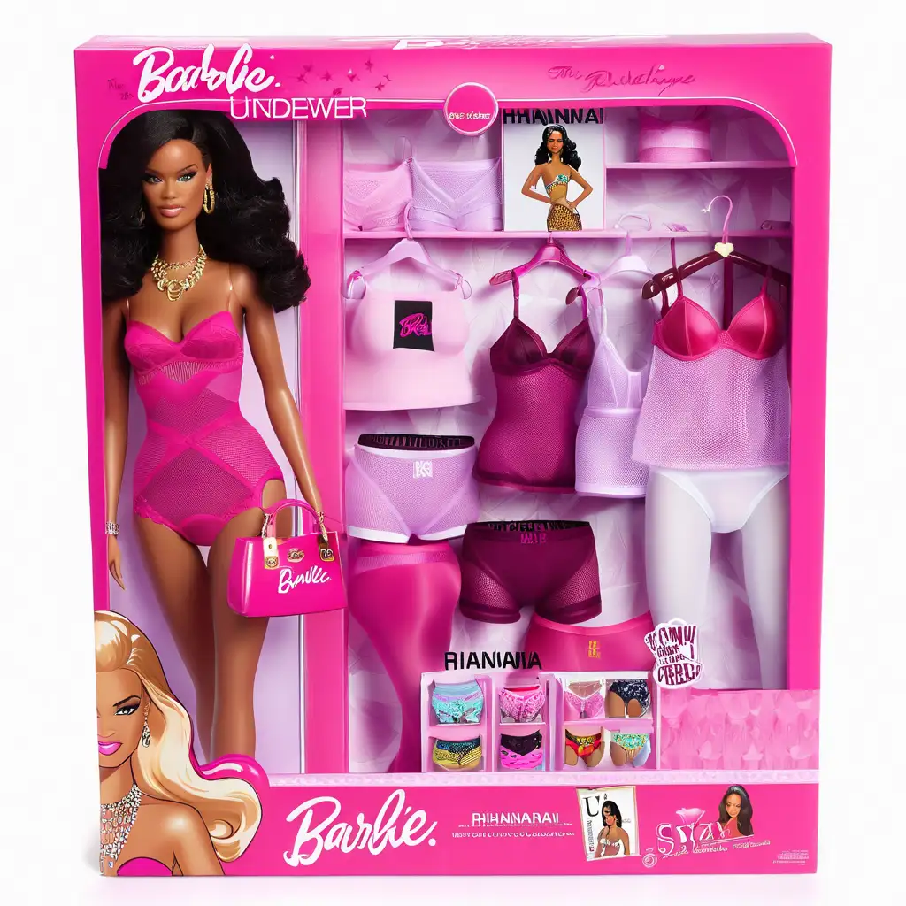RihannaInspired Barbie Doll Wearing Sensual Underwear Realistic Photography