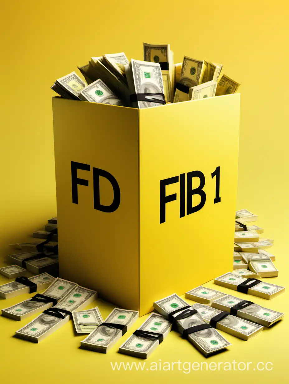yellow box extremely full of money,  yellow #FBD601 money,  chaos, order,  book cover, yellow gradient