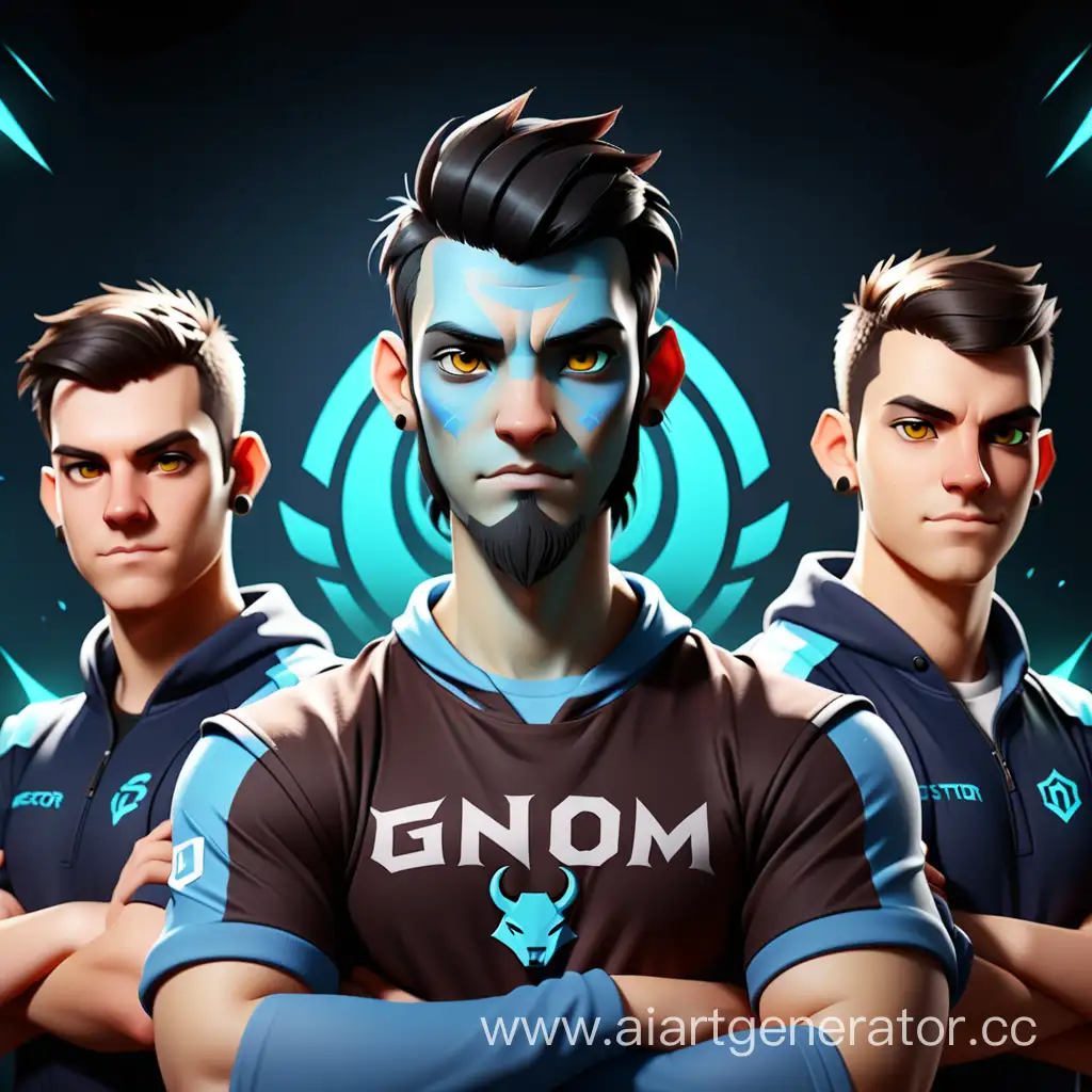 Аватар для киберспортивной команды  " G  N  O  M  ", название команды в середине
