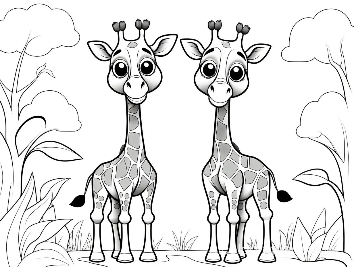 Friendly-Giraffe-Coloring-Page-Simple-Black-and-White-Line-Art-for-Kids