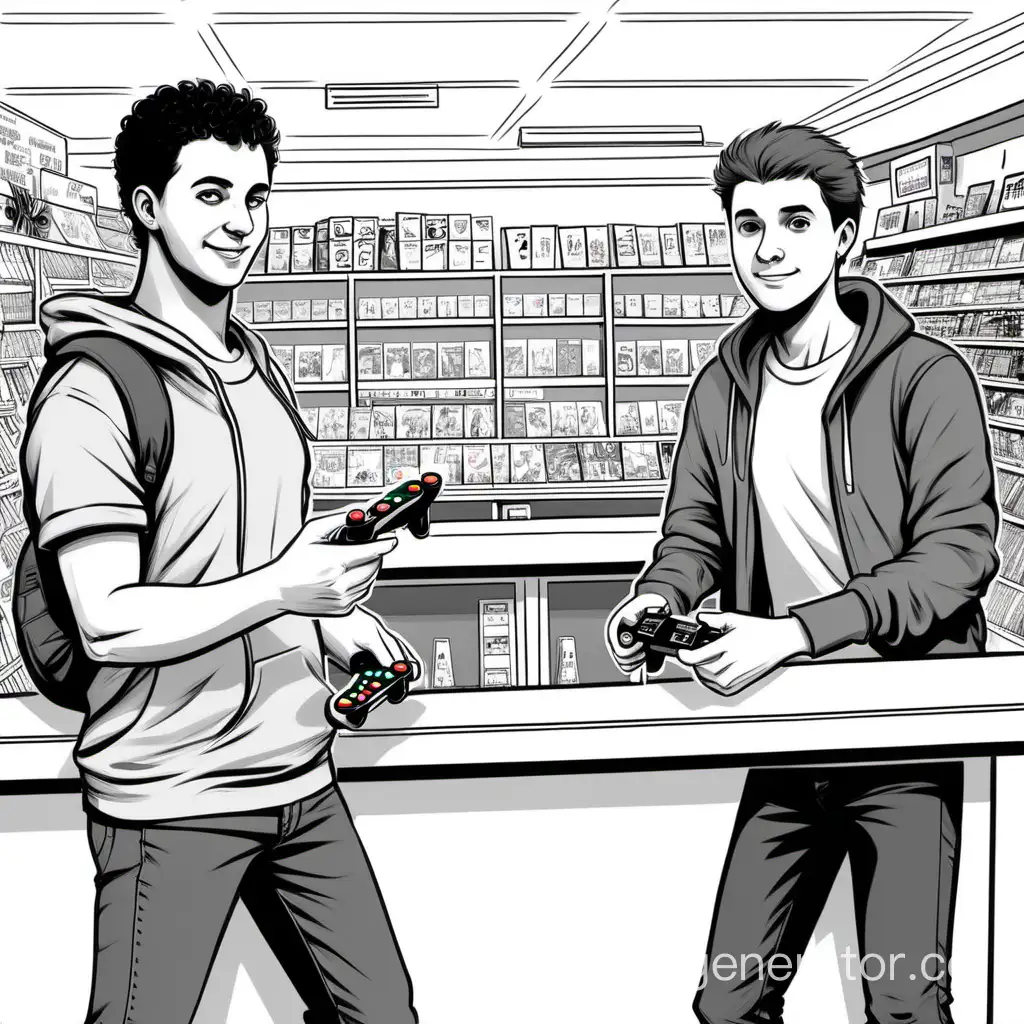 Enthusiastic-Friends-Gaming-at-Vibrant-Game-Store