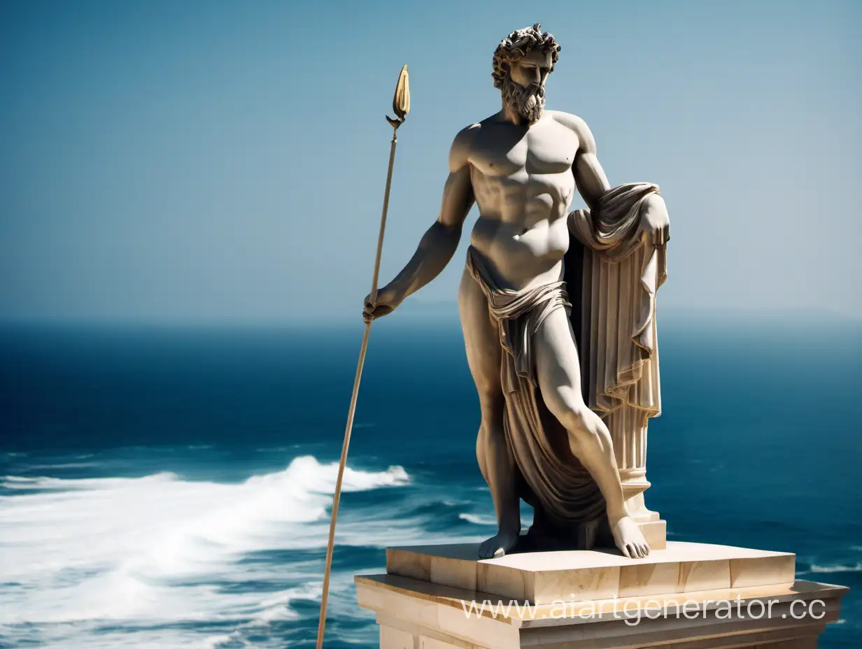 Ancient-Greek-God-Statue-by-the-Ocean