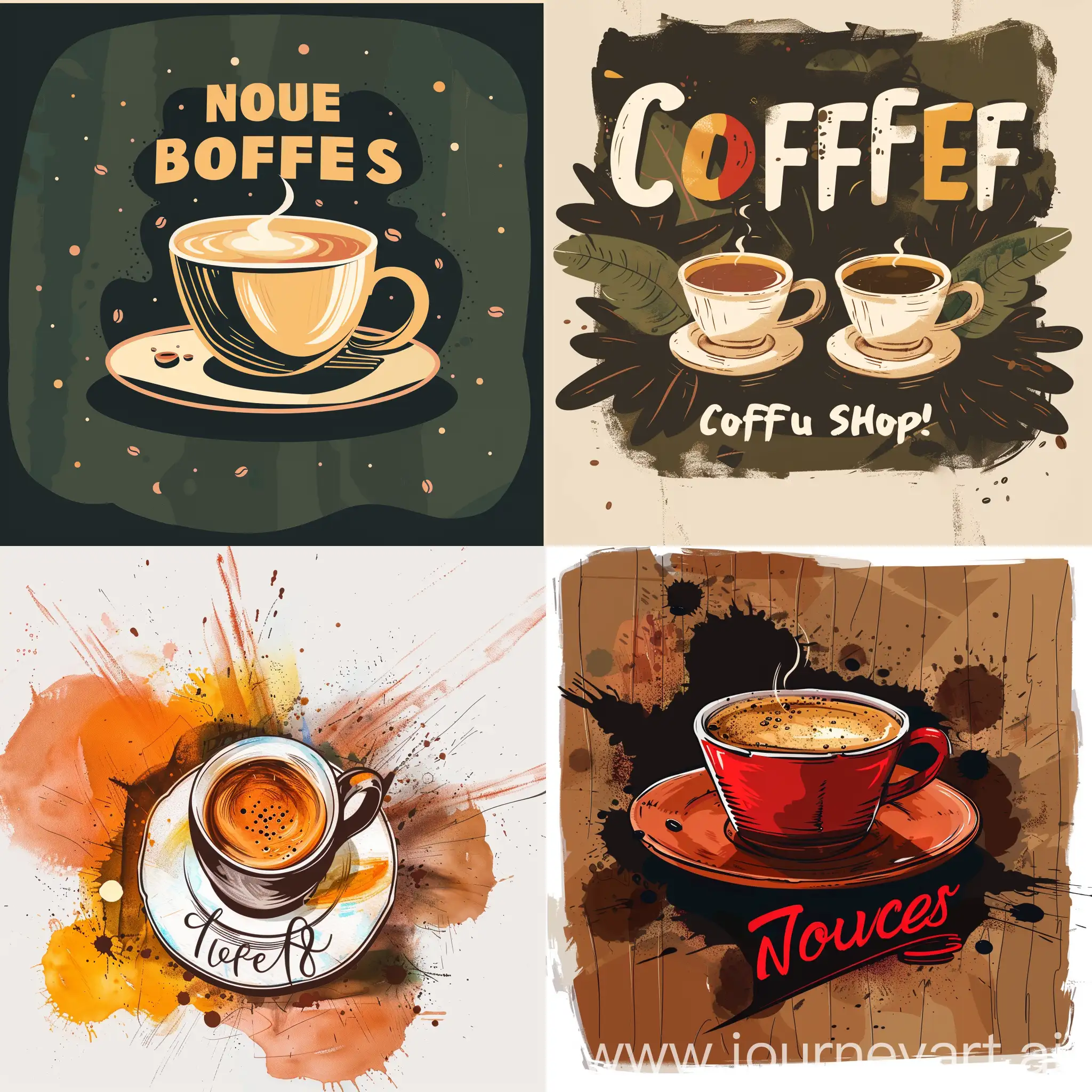 propose a creative YouTube banner for a coffee shop. Behave like the best graphic designer