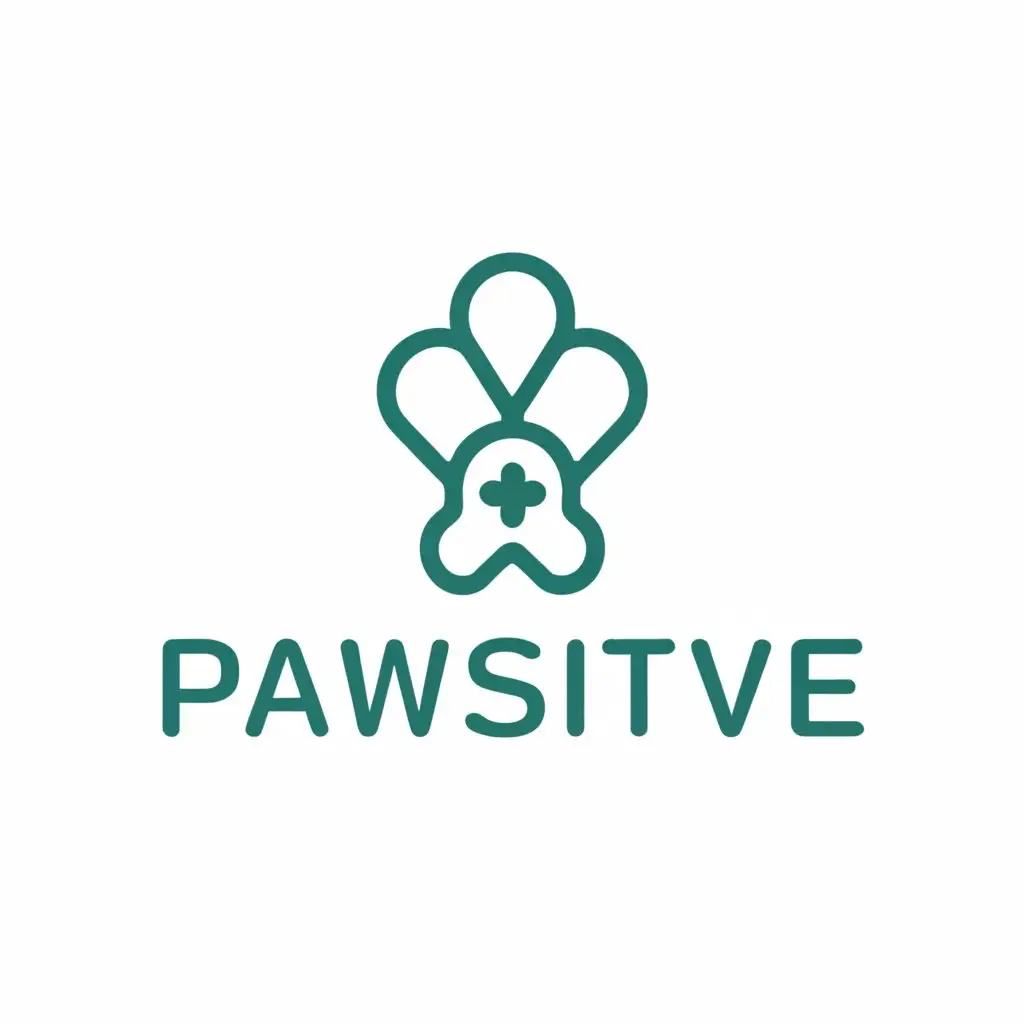 a logo design,with the text "Pawsitive", main symbol:paw print and plus,Minimalistic,be used in Finance industry,clear background
