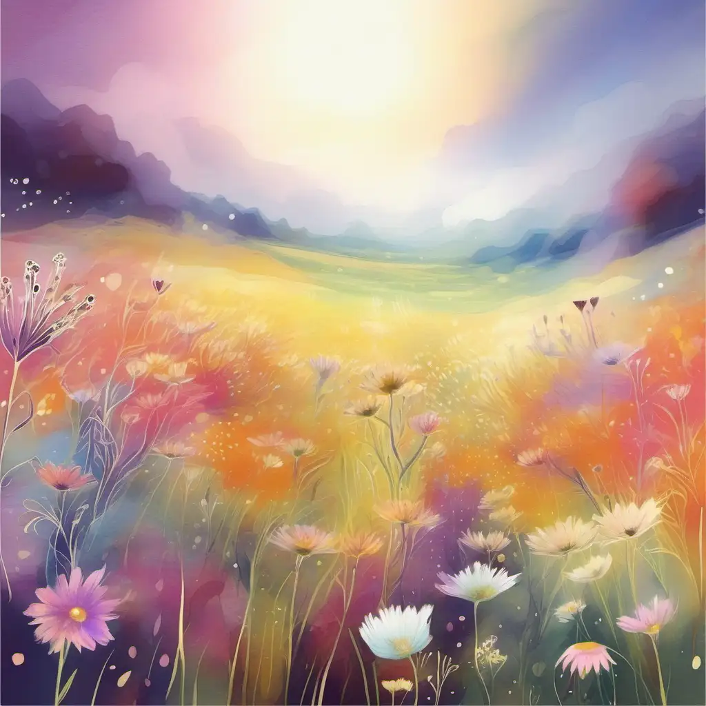 Ethereal Flower Field Captivating Natural Oracle Card Art