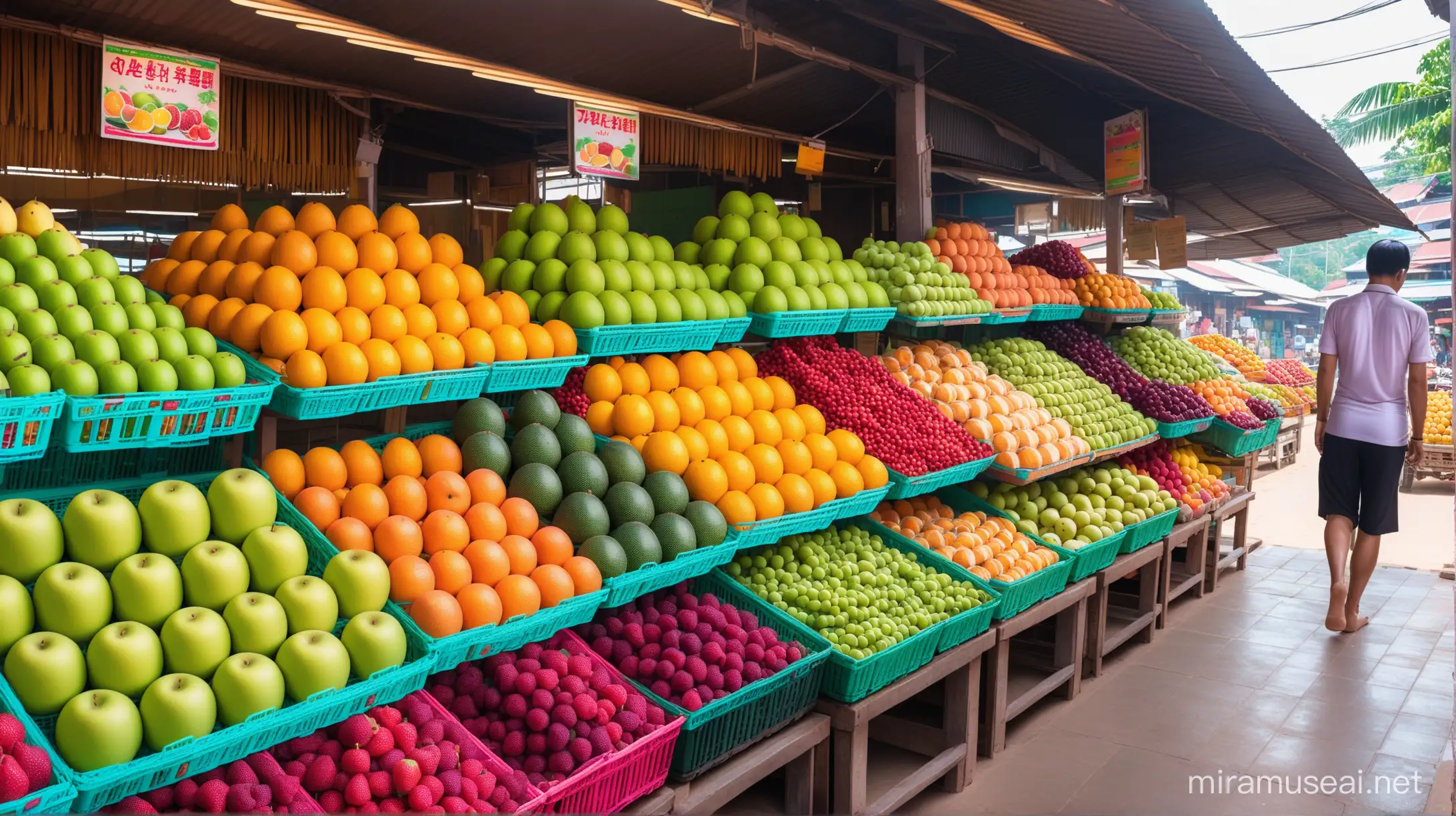 Fruit shop in the market in Thailand
