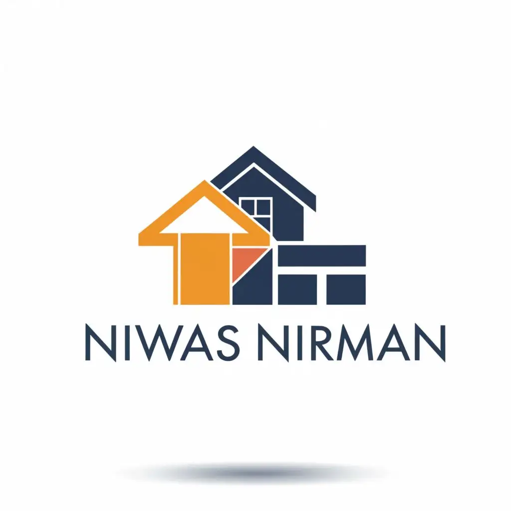 logo, icon, with the text "niwas nirman", typography, be used in Real Estate industry