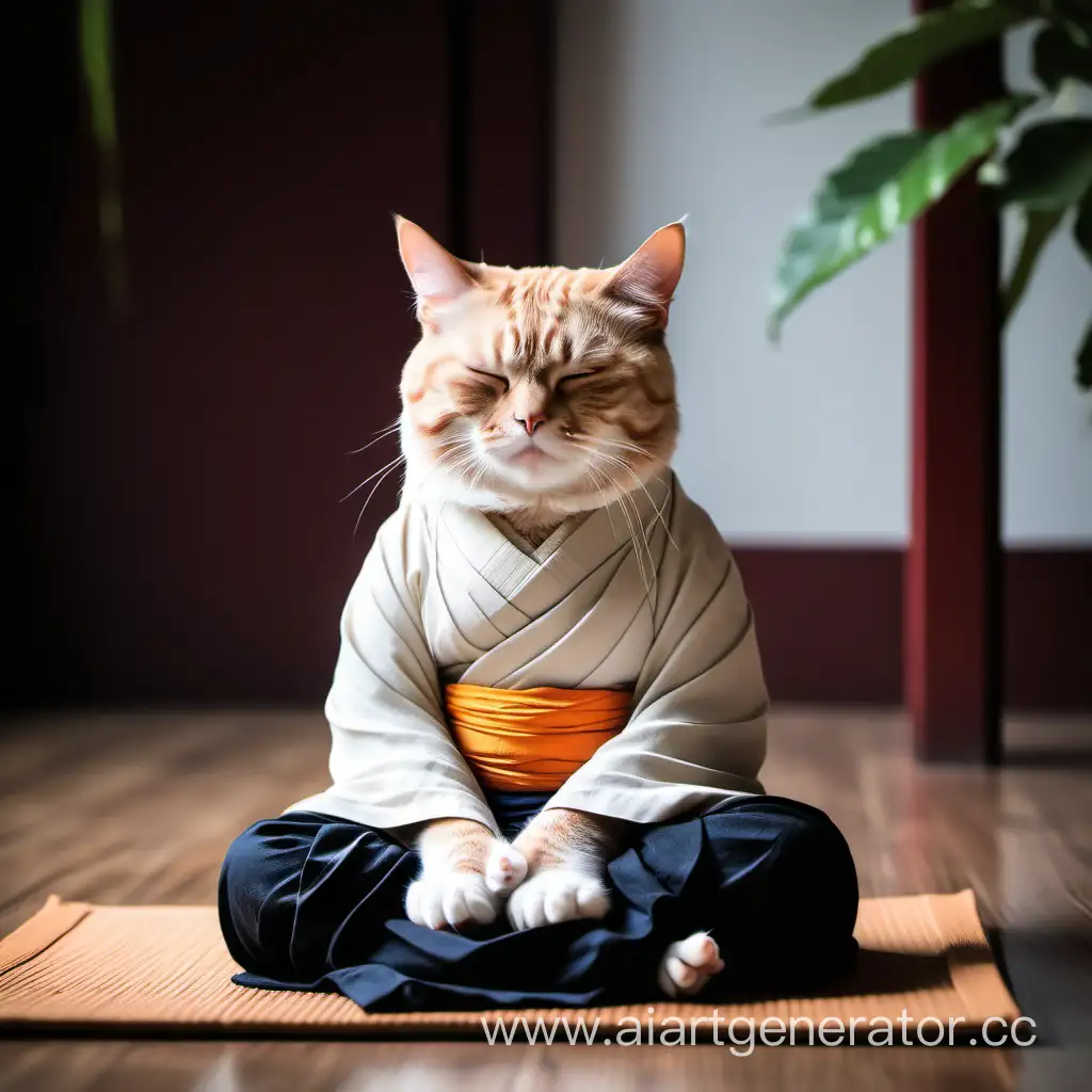 Кот буддист медитирует


