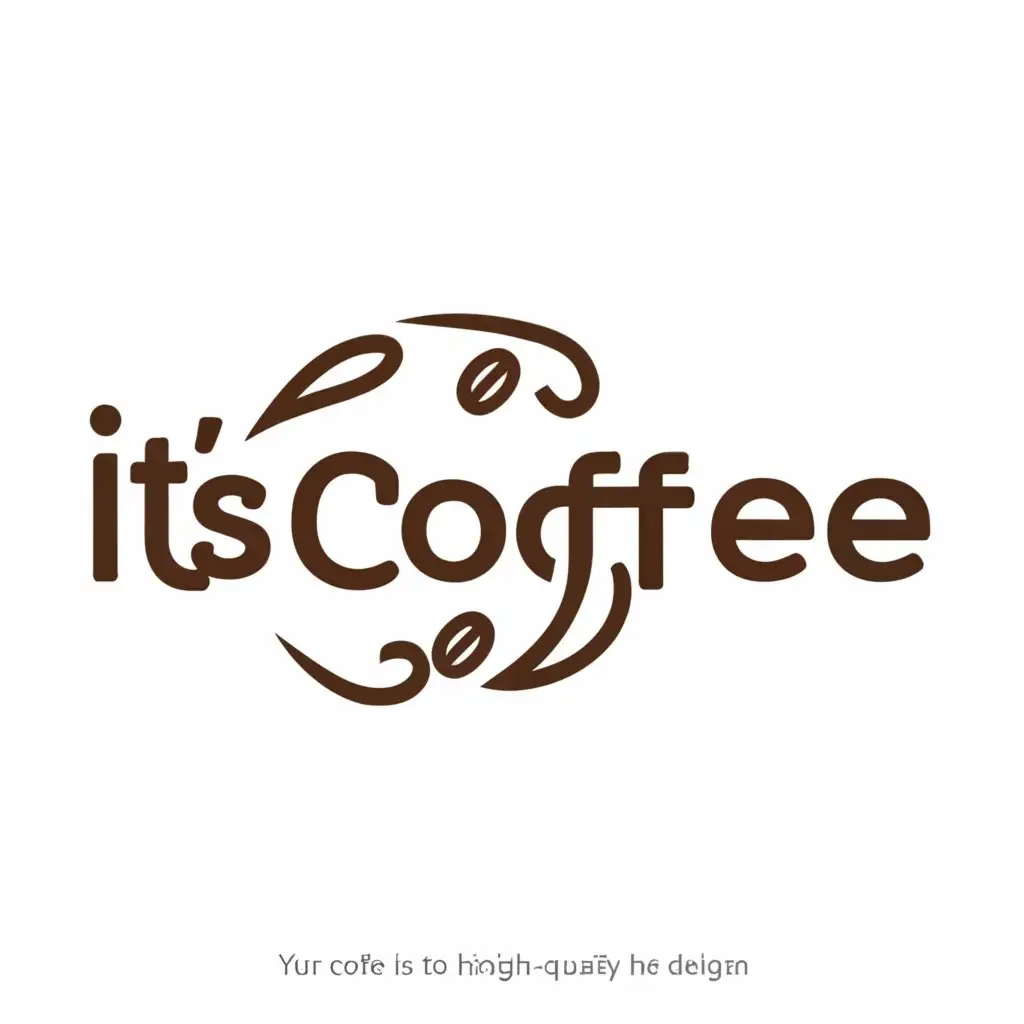 a logo design,with the text "It's Coffee", main symbol:Beans,Minimalistic,clear background