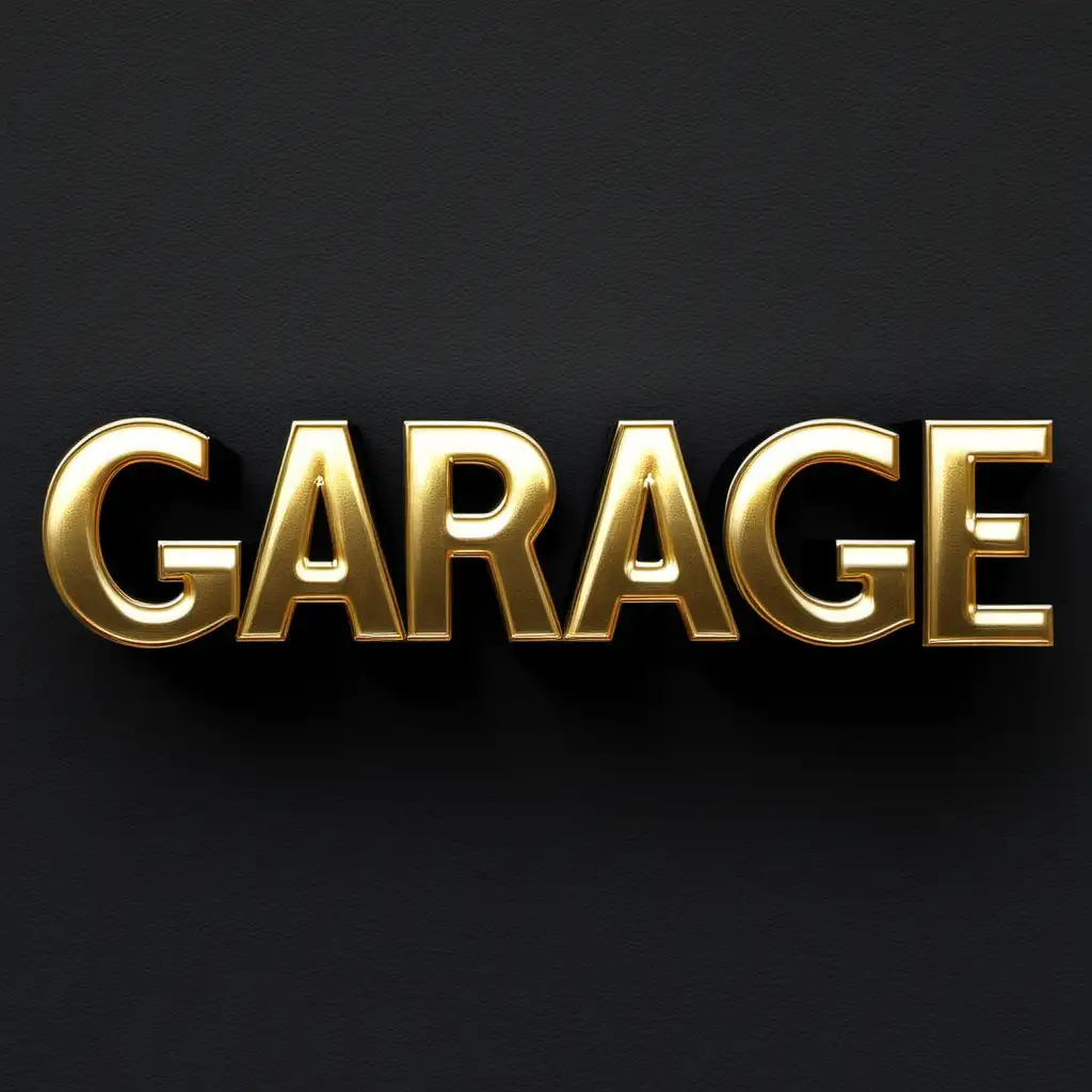write the word "GARAGE" in gold and black