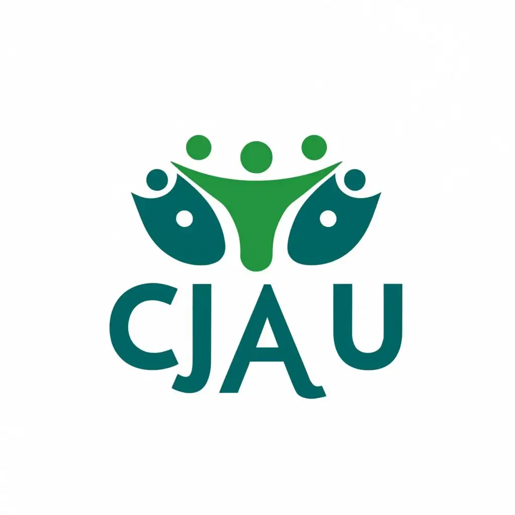 logo, Community organization, teal, forest green as primary colours in simple community imagery. NO typography, with the text "CJAU", typography, be used in Nonprofit industry