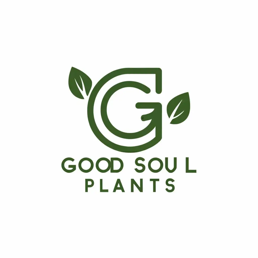 LOGO-Design-for-Good-Soul-Plants-Minimalistic-G-with-Green-and-White-for-EcoFriendly-Botanical-Elegance