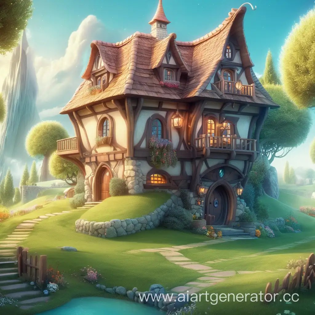 Enchanted-Village-Edge-Home-Amidst-Whimsical-Fantasy-World