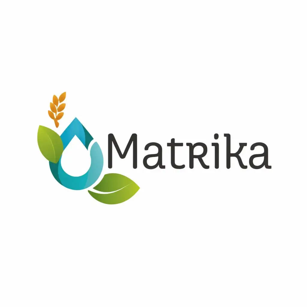 a logo design,with the text "MATRIKA", main symbol:Oil and grains,Minimalistic,clear background