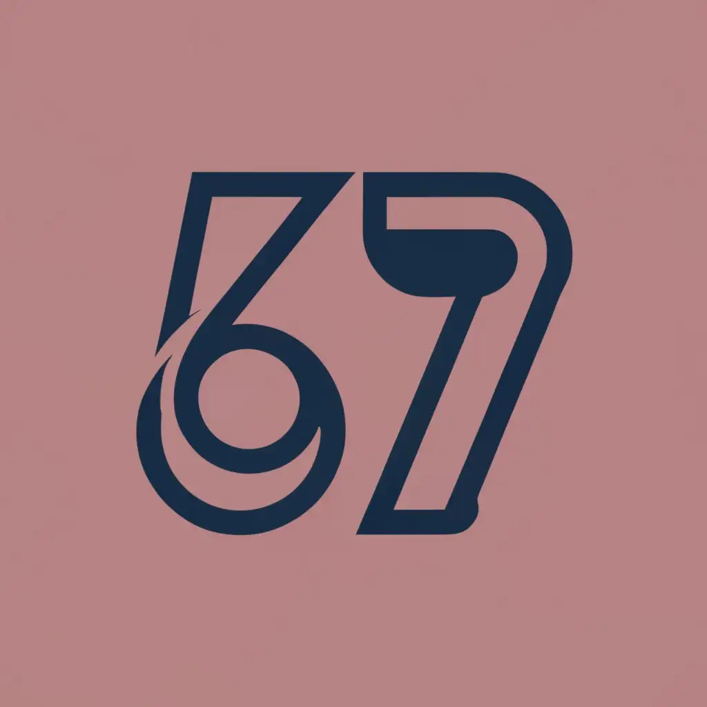 logo, 67, with the text "67", typography, be used in Education industry, blue color,luxury, logo for private school