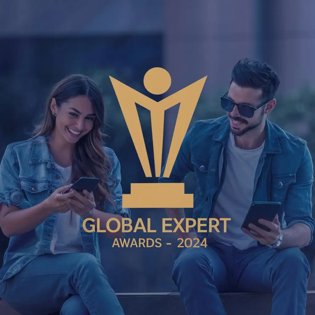logo, Target audience. Expert male and female bloggers blogging on Instagram
Additional design to the logo Statuette, the element that shows the best
Free colors, with the text "Global Expert AWARDS - 2024", typography