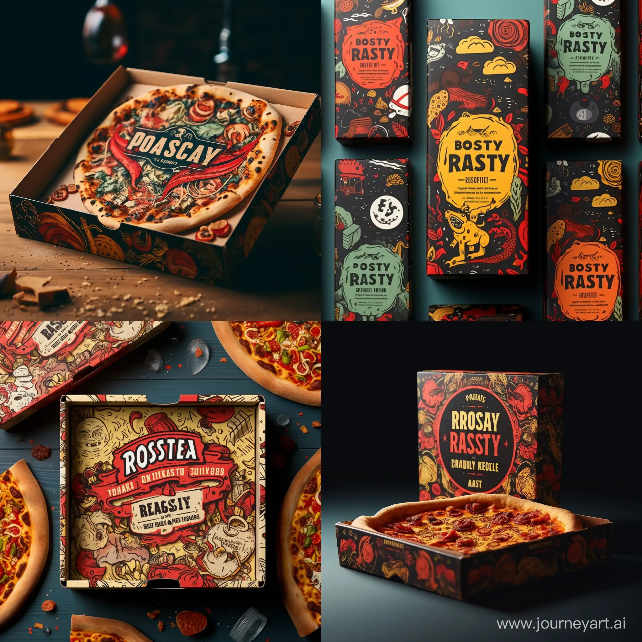 Use Case-Design packaging for a new ‘Roasty Pizza’ brand named ‘Roasty's’