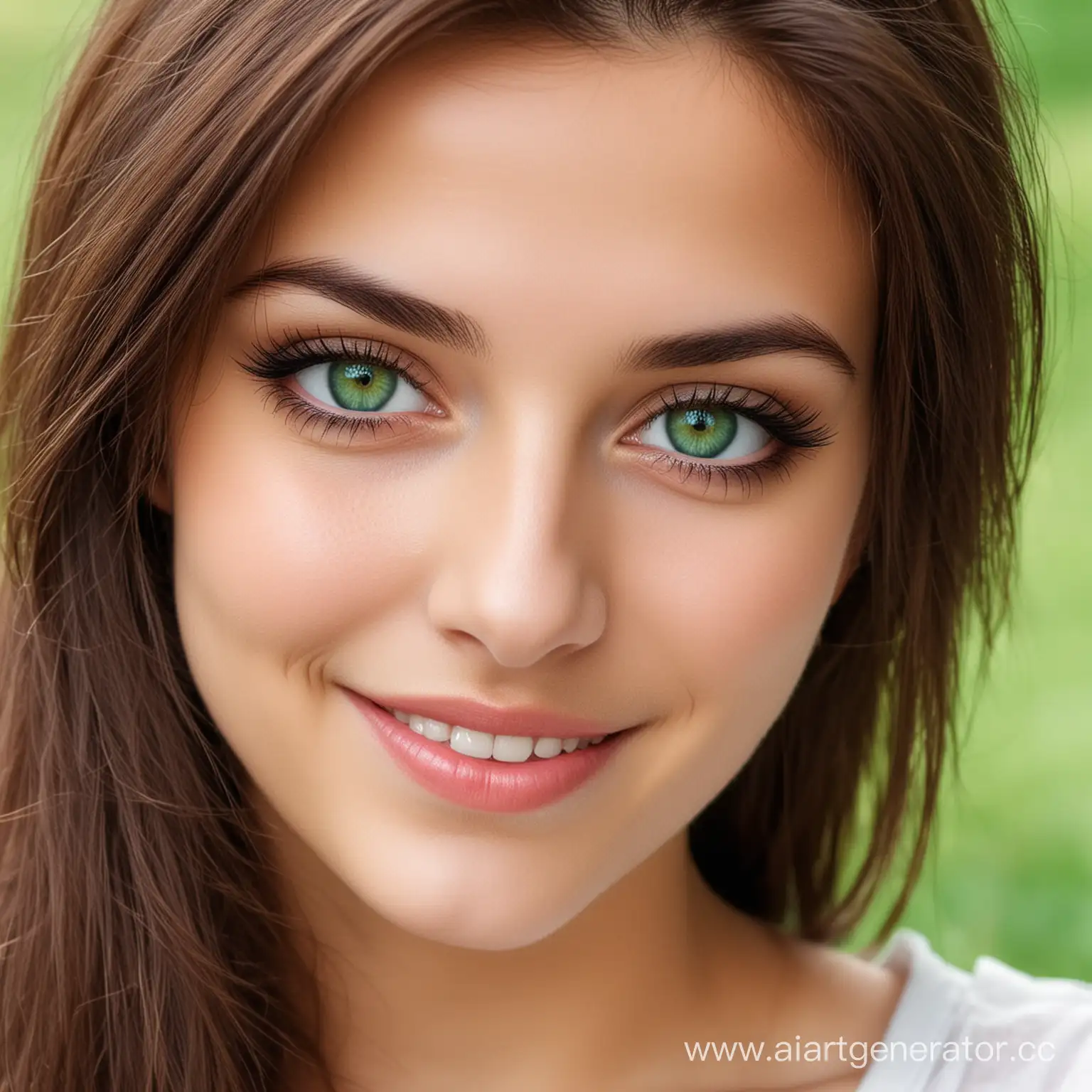 green eyes very beautiful girl is smiling