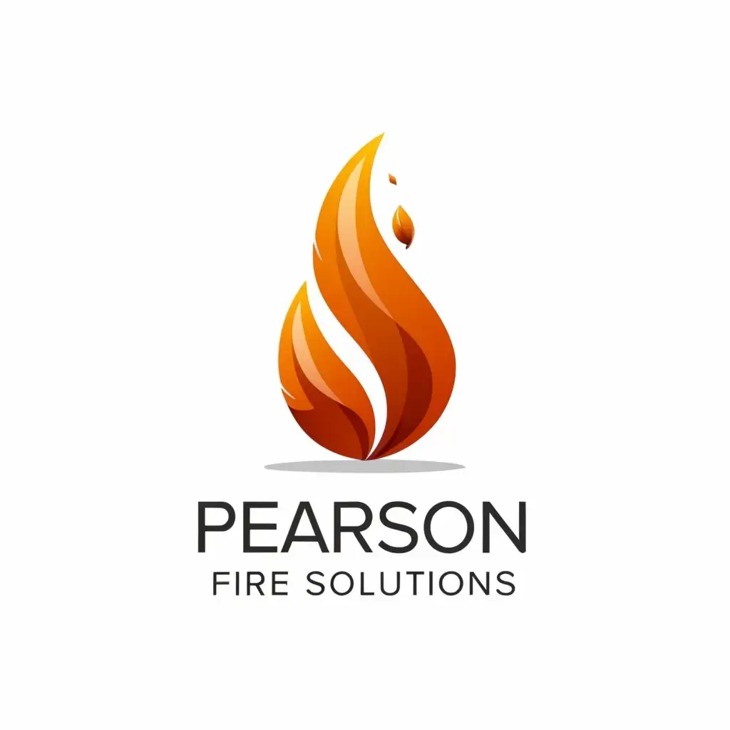 a logo design,with the text "PEARSON Fire Solutions", main symbol:flame,Moderate,clear background