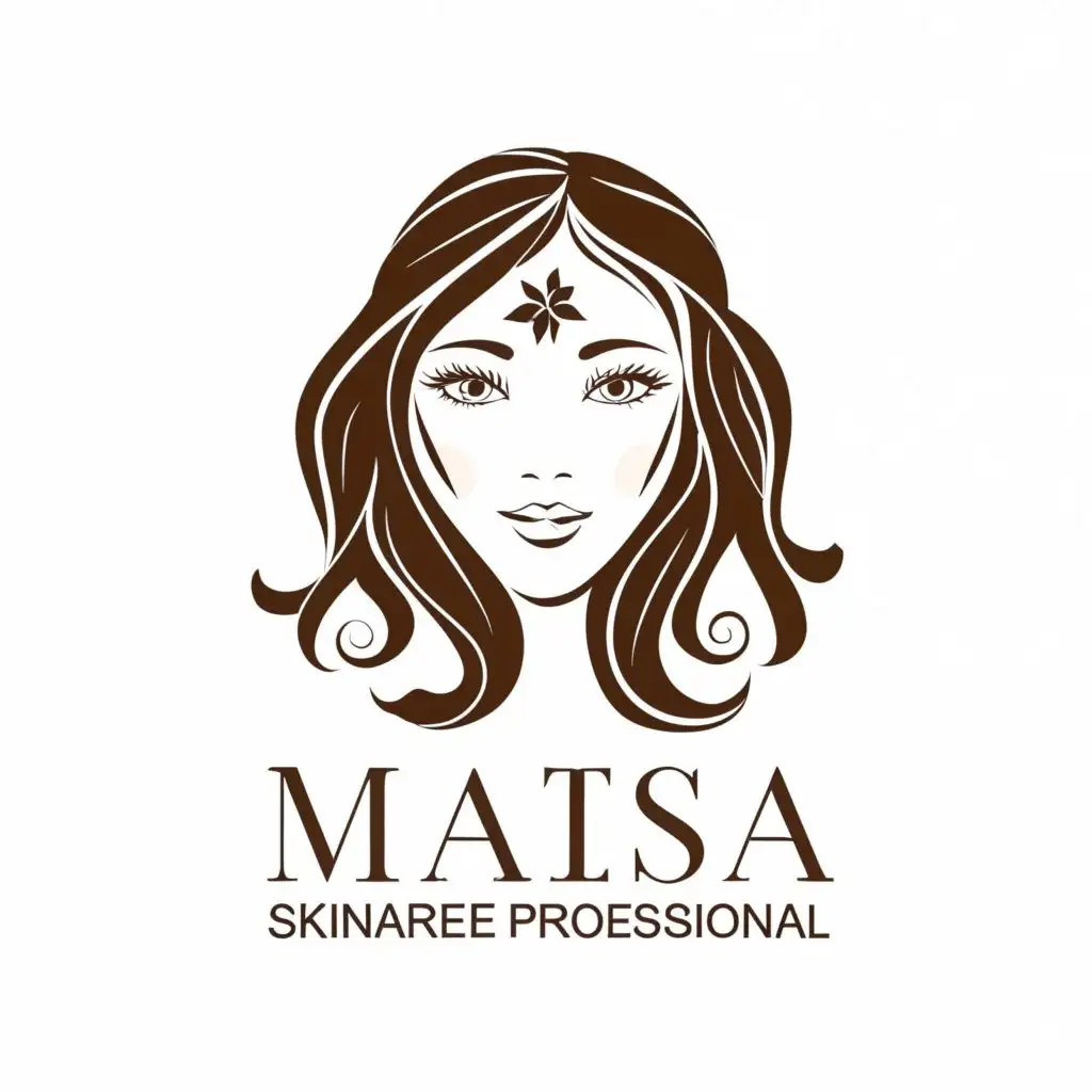 LOGO-Design-For-Mahsa-Skincare-Professional-Elegant-Womans-Face-with-Typography-for-Beauty-Spa-Industry