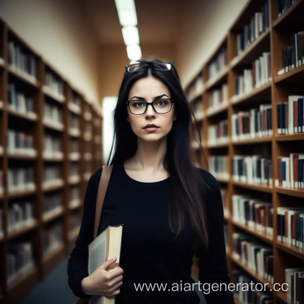 Serious-Young-Woman-Exploring-Library-Shelves-with-Intention