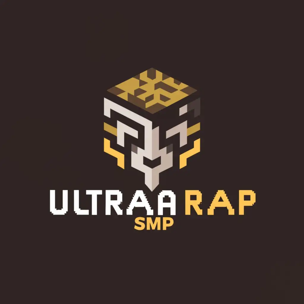 a logo design,with the text "ULTRAREALsmp", main symbol:ULTRAREAL minecraft pixel style,Minimalistic,be used in Entertainment industry,clear background