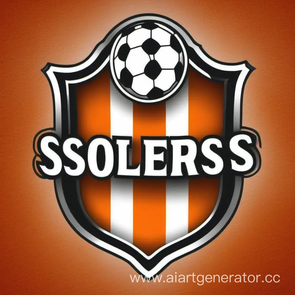 Draw the emblem of the football club Sollers in white and orange tones