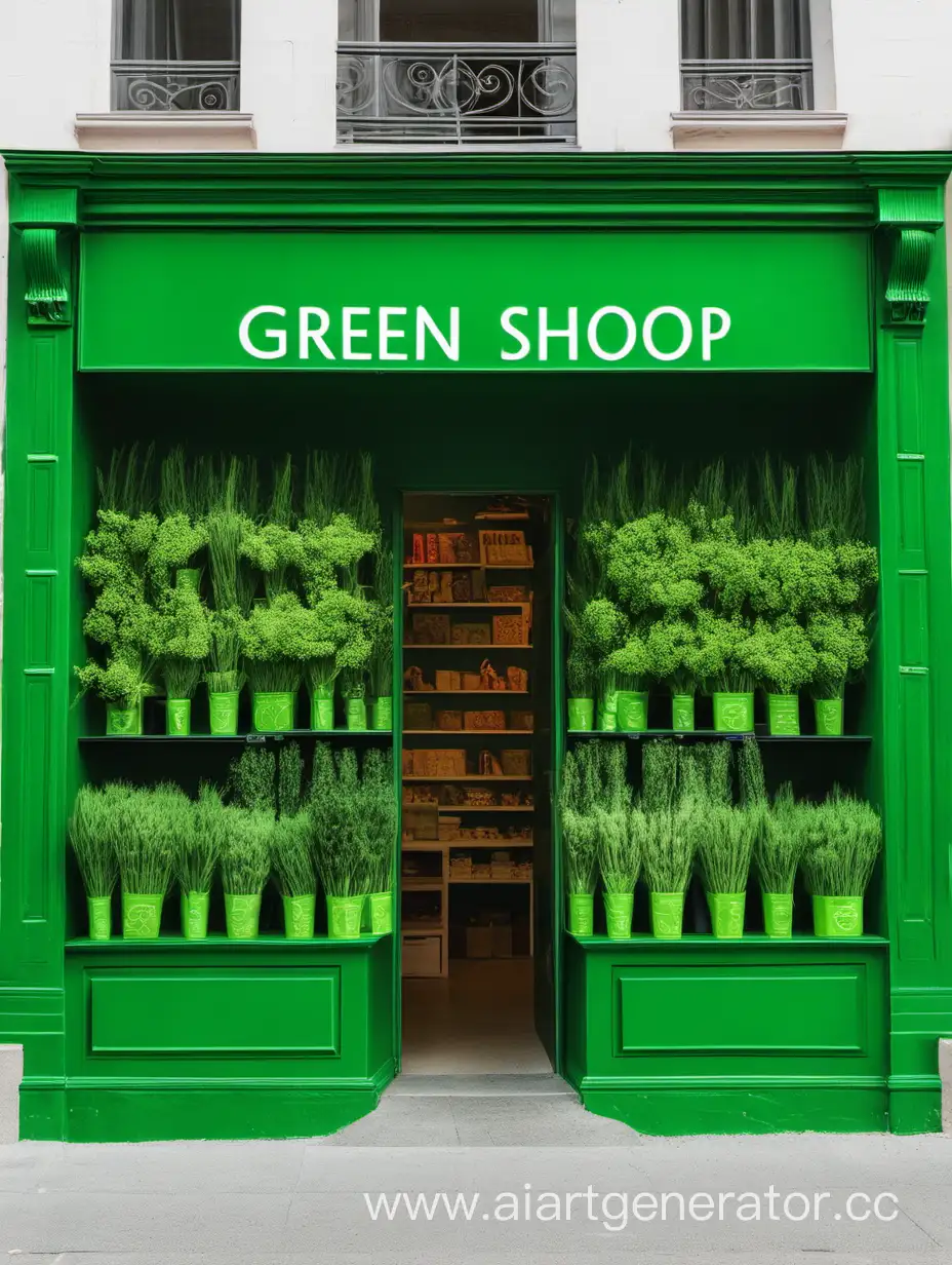 Vibrant-Green-Shopfront-with-NatureInspired-Decor