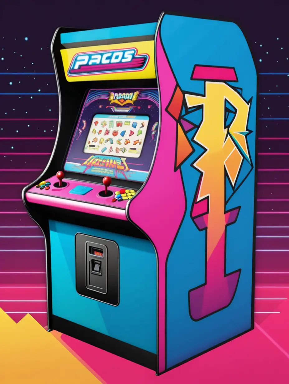 Vibrant 80s Retro Arcade Game Machines Pattern