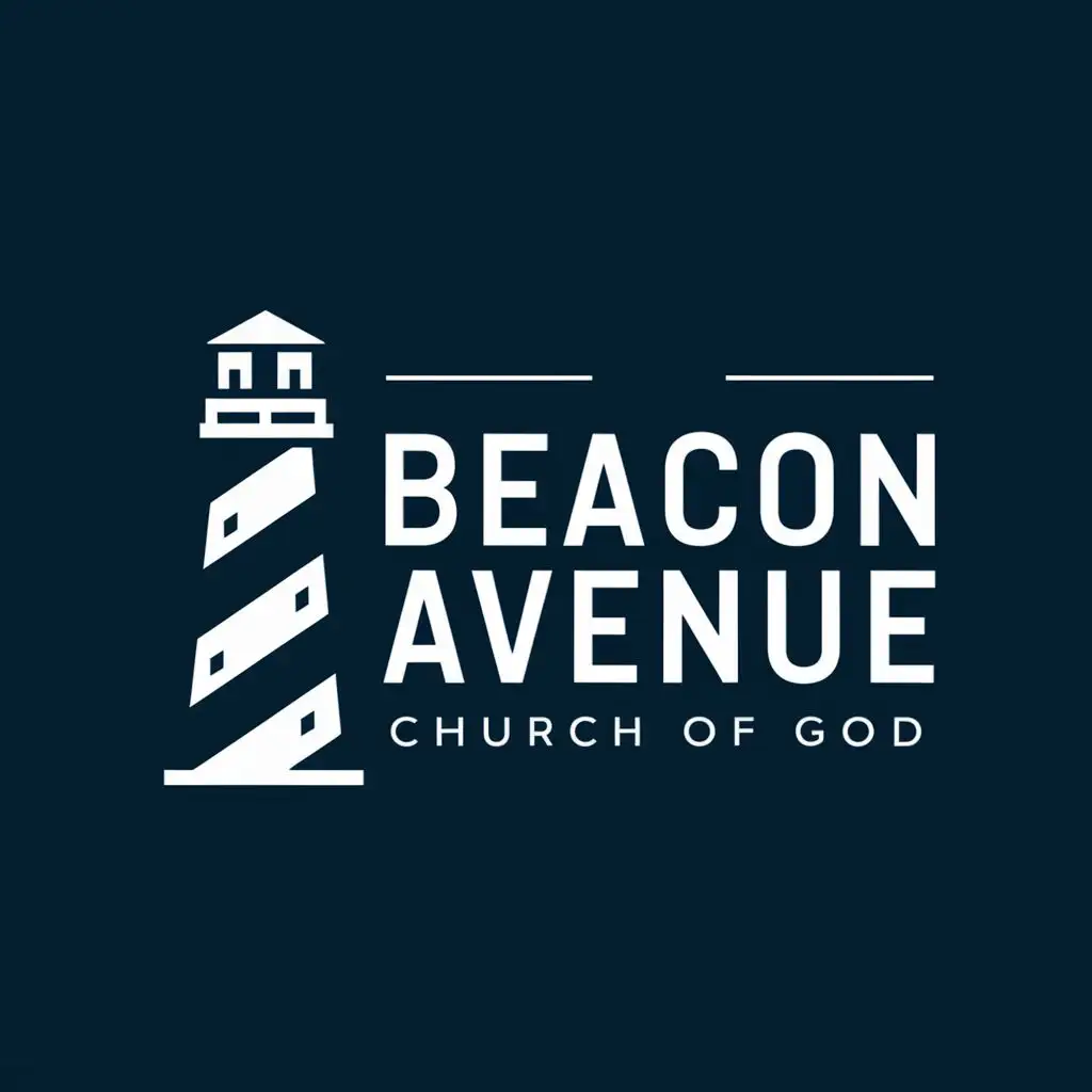 logo, Lighthouse, with the text "Beacon Avenue Church of God", typography, be used in Nonprofit industry