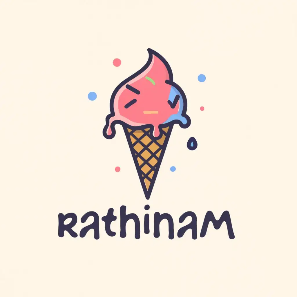 a logo design,with the text "rathinam", main symbol:icecreaam,Moderate,clear background