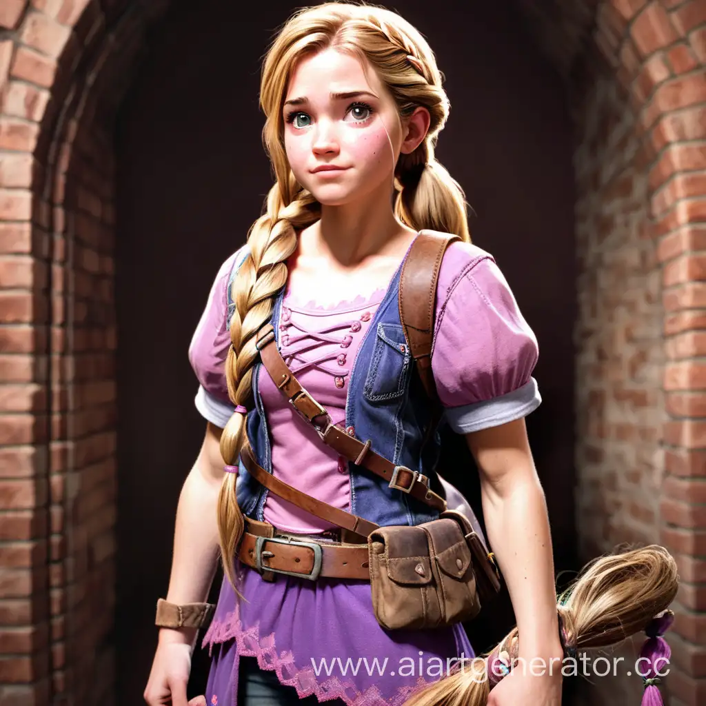 ellie from the last of us dressed as rapunzel