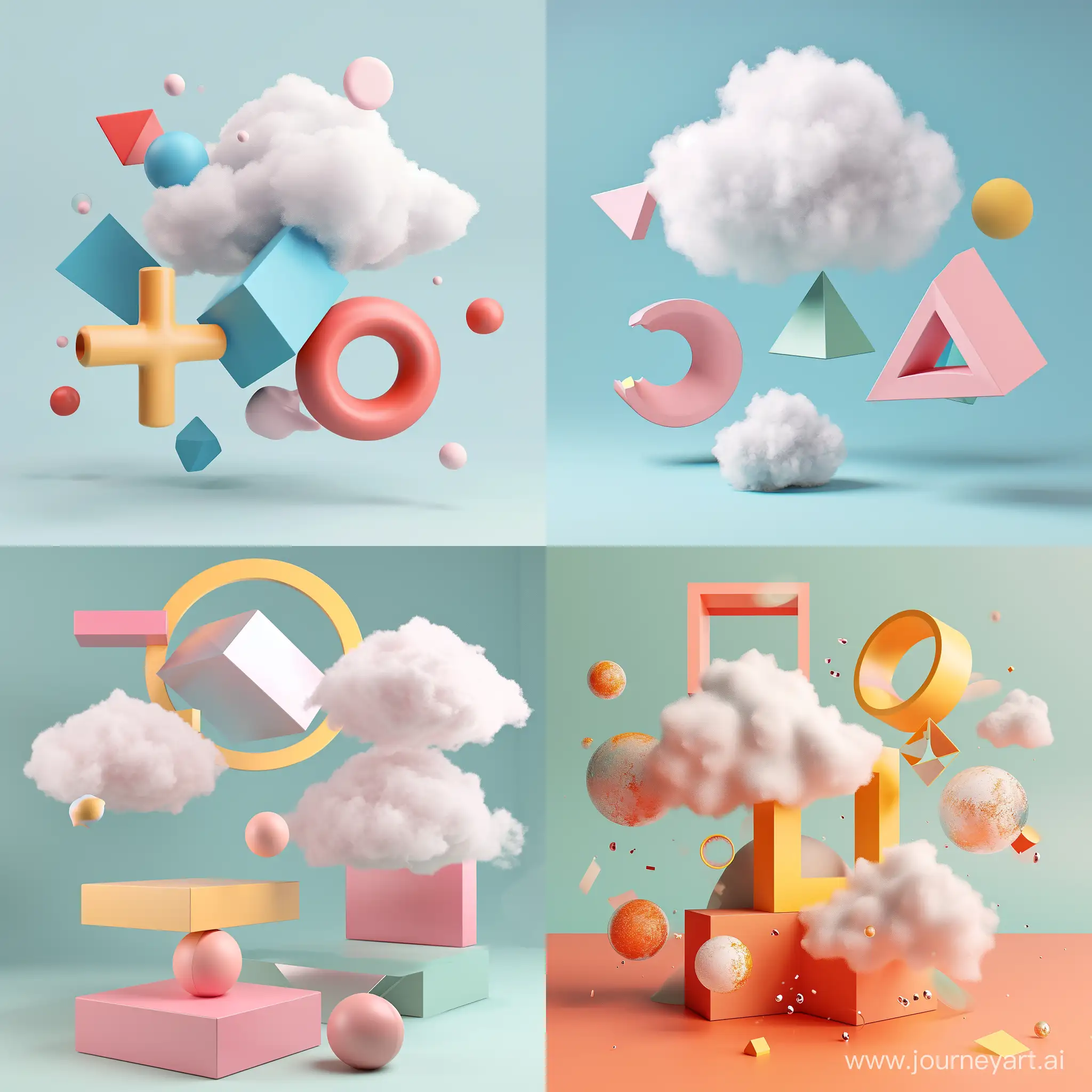 Vibrant-3D-Colored-Shapes-in-Cloudscape